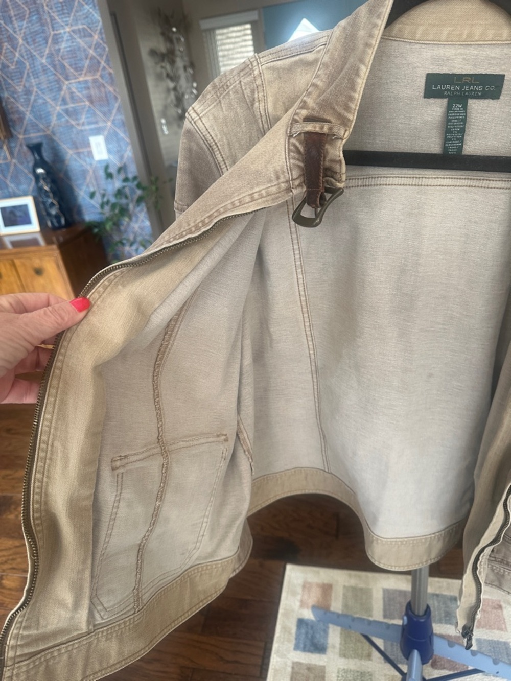 Lauren Jeans Co. Ralph Lauren Tan Denim Jacket 22W - Picture 6 of 6